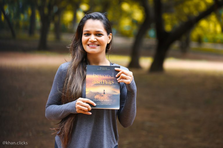 Pragya Bhatt Holding Her Book Beyond Asanas